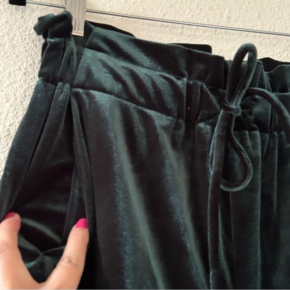 CYNTHIA ROWLEY Forest Green Paper Bag Waist Culottes Women Size Small - Picture 4 of 7